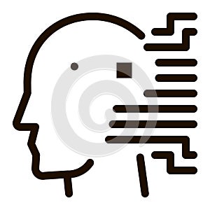 Cyborg Artificial Intelligence Vector Sign Icon