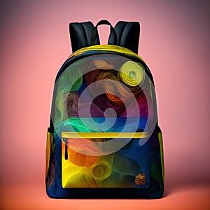 cyborg with backpack going to school. Concept of back to school.. AI generated