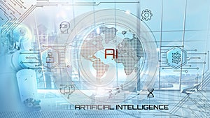 The cyborg connects to a spherical digital interface.