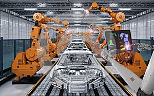Cyborg control robot assembly line