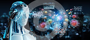 Cyborg creating and analyzing nanovirus 3D rendering