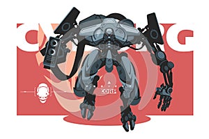 Cyborg, cybernetic military robot or modified corp