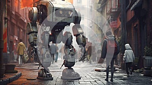 Cyborg Ethics: A Futuristic Robot in the City