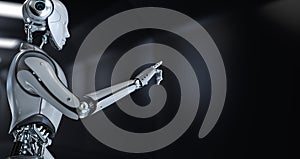 Cyborg Robot 3d render. RPA Robotic process automation Automation AI