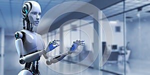 Cyborg Robot 3d render. RPA Robotic process automation Automation AI