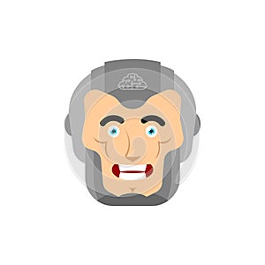 Cyborg robot face head isolated. Vector illustration
