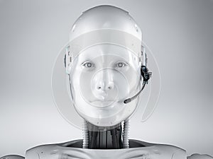 Cyborg or robot with headset