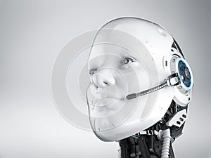 Cyborg or robot with headset