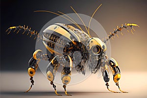 Cyborg, robot, insect, science fiction illustration, Generated ai, generative, ai