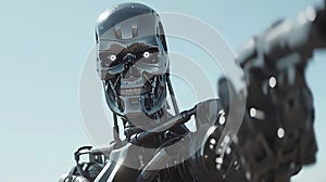 Cyborg Sentinel Close-Up AI Generative