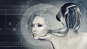 Cyborg woman photo