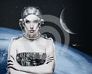 Cyborg woman photo