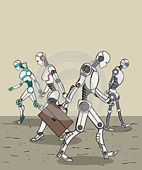 Cyborgs with artificial intelligence technology.