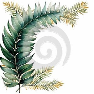 Cycas Leaf isolated on white background