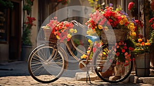 cycle bike flowers