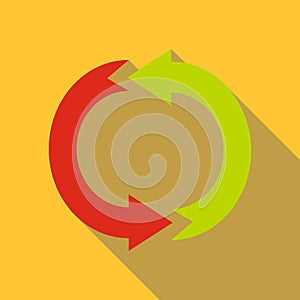 Cycle circle diagram icon, flat style