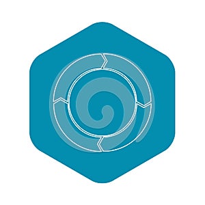 Cycle circle diagram icon, outline style