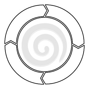 Cycle circle diagram icon, outline style