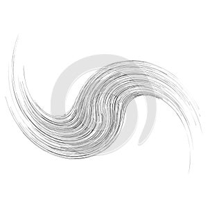 Cycle design element with contort, spin effect. Abstract swerve circlet spiral