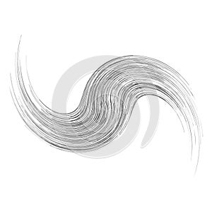 Cycle design element with contort, spin effect. Abstract swerve circlet spiral