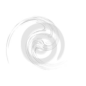 Cycle design element with contort, spin effect. Abstract swerve circlet spiral