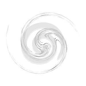 Cycle design element with contort, spin effect. Abstract swerve circlet spiral