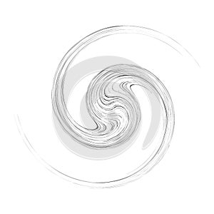 Cycle design element with contort, spin effect. Abstract swerve circlet spiral