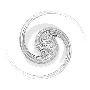 Cycle design element with contort, spin effect. Abstract swerve circlet spiral