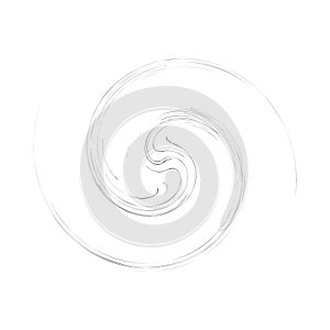 Cycle design element with contort, spin effect. Abstract swerve circlet spiral