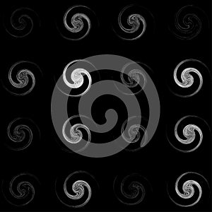 Cycle design element with contort, spin effect. Abstract swerve circlet spiral