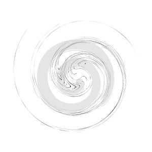 Cycle design element with contort, spin effect. Abstract swerve circlet spiral