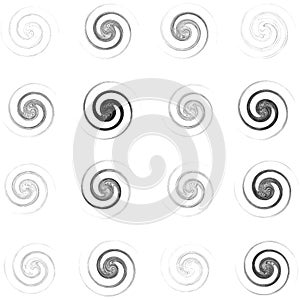 Cycle design element with contort, spin effect. Abstract swerve circlet spiral