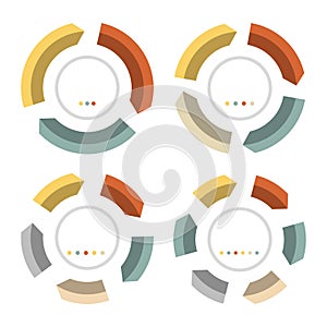 Cycle diagram vector isolated. Data chart, business graph