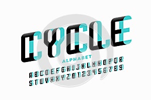 Cycle font, modern style 3d alphabet photo