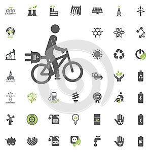 Cycle icon. Eco and Alternative Energy vector icon set. Energy source electricity power resource set vector.