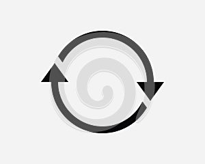 Cycle Icon Sign Symbol. Circle Round Refresh Repeat Rotation Motion Reset Recycle Spin Reuse Sync Graphic Artwork Clipart Vector