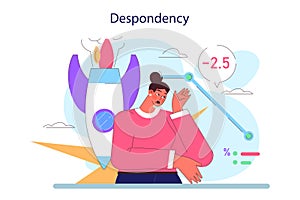 Cycle of investor emotions. Despondency of female character throughout