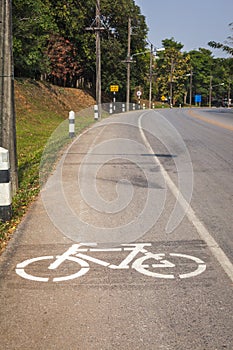 Cycle Lane with Cyclist