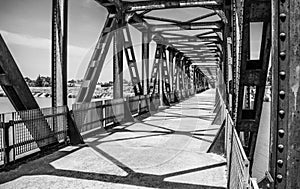 The cycle path along the Burana canal B&W