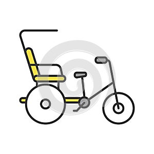 Cycle rickshaw color icon