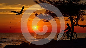 cycle riding in water generated by AI tool