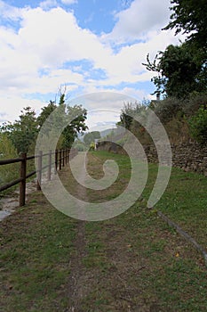 Cycle touring route along the banks of the river Sil photo