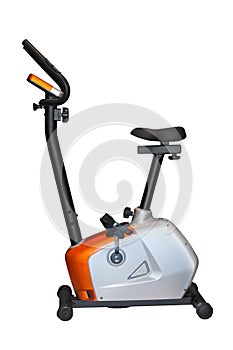 Cycle trainer on white background.