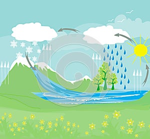 Ciclo Agua en naturaleza ambiente 