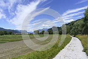 Cycleway of Adda river near Brivio