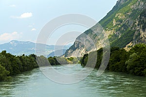 Cycleway along the Adige river from Rovereto to Trento