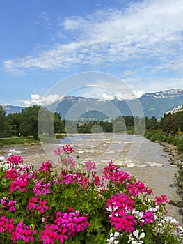 Cycleway of Isarco valley at Bolzano