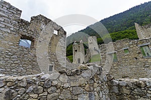 Cycleway of Pusteria valley: ruins of castle at Chiusa photo