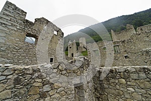 Cycleway of Pusteria valley: ruins of castle at Chiusa photo