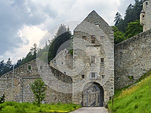 Cycleway of Pusteria valley: ruins of castle at Chiusa photo